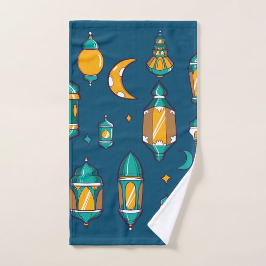 lanterne bleue du Ramadan (Serviette à main)