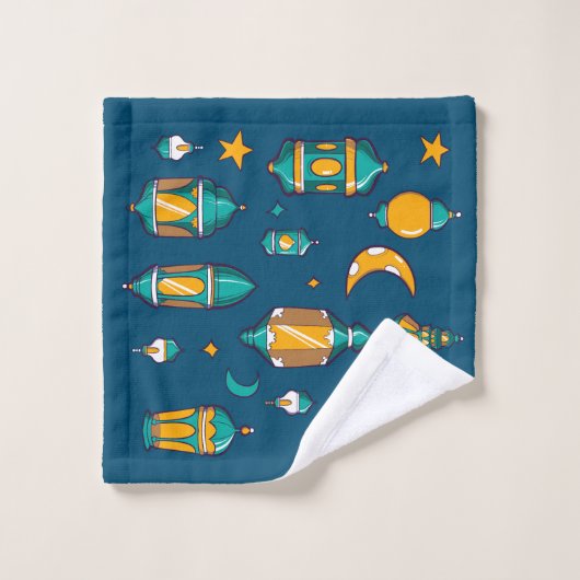 lanterne bleue du Ramadan (Gant de toilette)