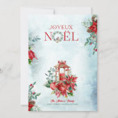 Lanterne de Noël & Poinsettia Bouquet Invitation (Devant)
