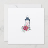 Lanterne de Noël Poinsettia Evergreens Invitation (Dos)