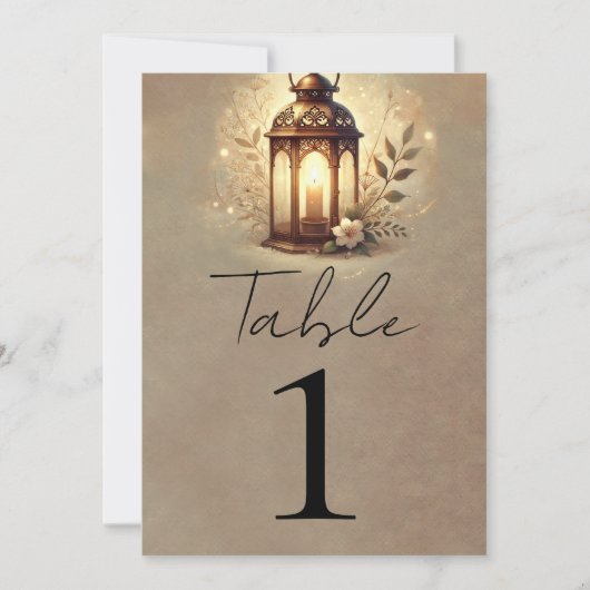 Lanterne en Bronze Brillant Numéro de Table de Mar (Devant)