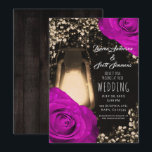Lanterne Rustic Glow & Faire-part de mariage Fuchs<br><div class="desc">personnaliser pour votre événement</div>