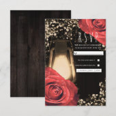Lanterne Rustic Glow & Roses Rouges Réponse Mariag (Devant / Derrière)