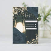 Lanterne Rustique Lumière Bleu Fleurs Mariage RSVP (Debout devant)