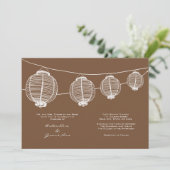 Lanternes blanches et Brown Faire-part de mariage (Debout devant)