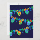 Lanternes Bleues Colorées Éloigner Invitation De F (Dos)