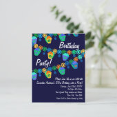 Lanternes bleues colorées Invitation de fête d'ann (Debout devant)