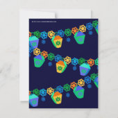 Lanternes bleues colorées Invitation de fête d'ann (Dos)