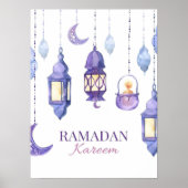 Lanternes couleur pourpre Ramadan Kareem Poster (Devant)