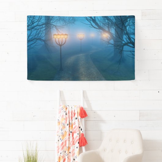 Lanternes dans la bannière du brouillard (En situation)