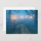 Lanternes dans la carte postale du brouillard (Devant / Derrière)
