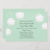Lanternes de fête Faire-part de mariage dans Mint (Devant / Derrière)