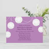 Lanternes de fête sur Faire-part de mariage violet (Debout devant)