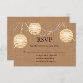 Lanternes de la fête de Burlap RSVP (Devant / Derrière)