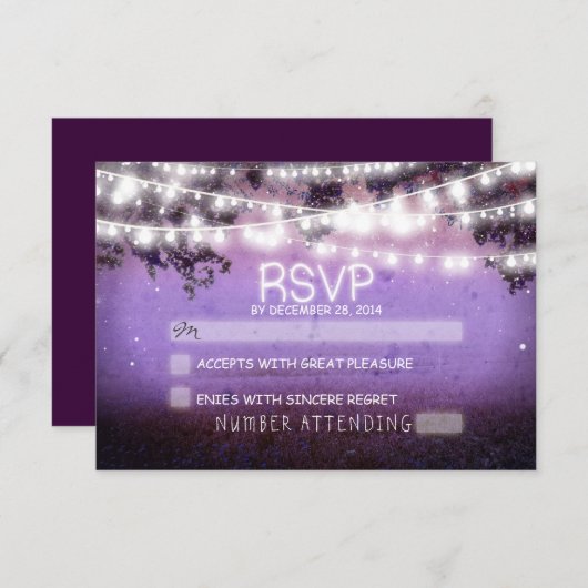 lanternes de nuit violet mariage rsvp (Devant / Derrière)