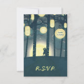 Lanternes de rêve Forêt de mariage RSVP Invitation (Devant)