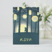 Lanternes de rêve Forêt de mariage RSVP Invitation (Debout devant)