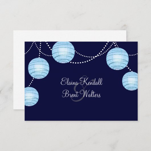 Lanternes de soirée RSVP en bleu (Devant / Derrière)