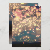 Lanternes de souhait d'amour - invitation (Devant / Derrière)