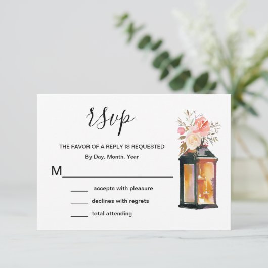 Lanternes d'or Rose de corail rustique RSVP fleuri (Debout devant)