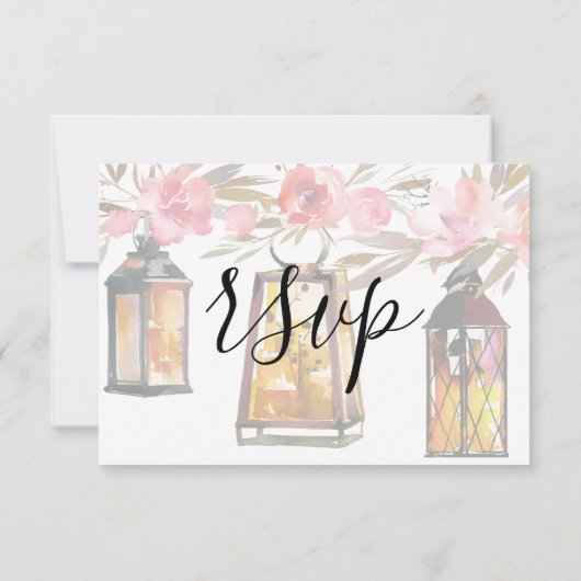 Lanternes d'or Rose de corail rustique RSVP fleuri (Dos)