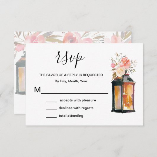 Lanternes d'or Rose de corail rustique RSVP fleuri (Devant / Derrière)