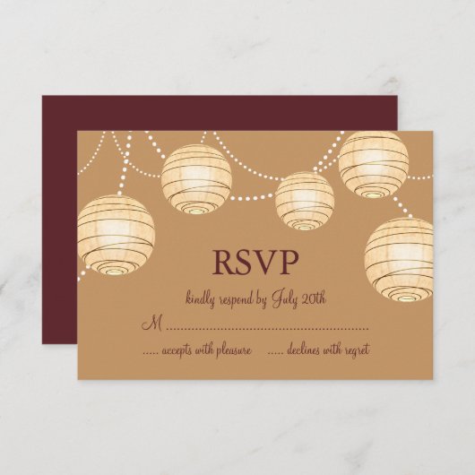 Lanternes du Parti Marsala RSVP (Devant / Derrière)