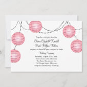 Lanternes en Faire-part de mariage rose (Devant)