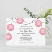 Lanternes en Faire-part de mariage rose (Debout devant)
