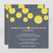 Lanternes en papier à pendage jaune Faire-part de  (Devant / Derrière)