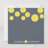 Lanternes en papier à pendage jaune Faire-part de  (Dos)