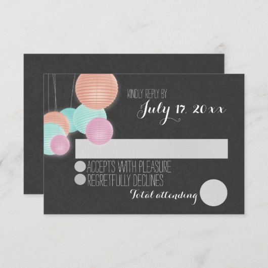 Lanternes en papier coloré Réponse du Mariage (Devant / Derrière)