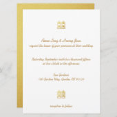 Lanternes Gold Double Bonheur Invitations chinois (Devant / Derrière)