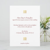 Lanternes Gold Double Bonheur Invitations chinois (Debout devant)