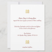Lanternes Gold Double Bonheur Invitations chinois (Devant)