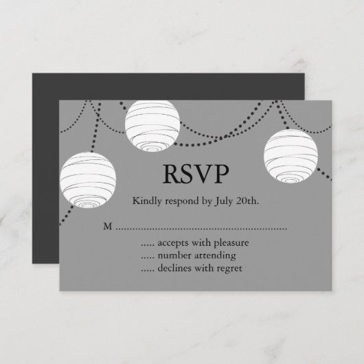 Lanternes Gray Party RSVP (Devant / Derrière)