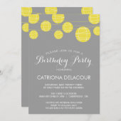 LANTERNES GRISES ET JAUNES AUJOURD'HUI INVITATION (Devant / Derrière)