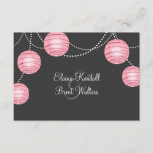 Lanternes grises et roses RSVP de partie