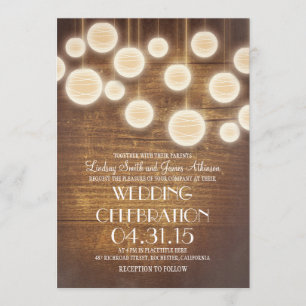 lanternes invitation au mariage campagnard rustiqu