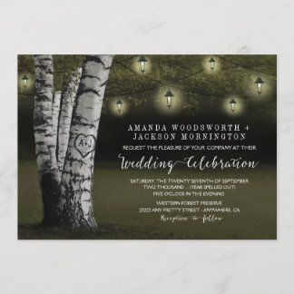 Lanternes + Invitations rustiques de mariage