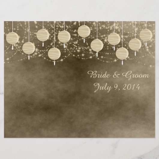 Lanternes ivoiriennes Programme de mariage plié (Devant)