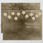 Lanternes ivoiriennes Programme de mariage plié (Devant / Derrière)