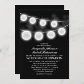 lanternes noir et blanc faire-part de mariage (Devant / Derrière)