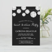 LANTERNES NOIRES ET BLANCHES INVITATION SWEET SIXT (Debout devant)