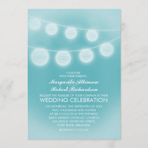 lanternes romantiques bleues turquoises faire-part