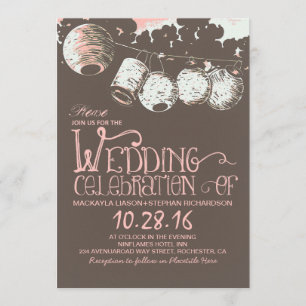 lanternes romantiques invitation à un mariage vint