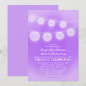 lanternes romantiques violettes clair faire-part d (Devant / Derrière)