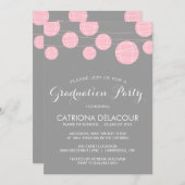 LANTERNES ROSES ET GRIS GRADUISES INVITATION DE LA (Devant / Derrière)