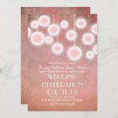 lanternes roses invitation de mariage vintage (Devant / Derrière)