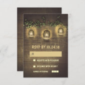 lanternes rustiques vintage cartes de réponse de m (Devant / Derrière)